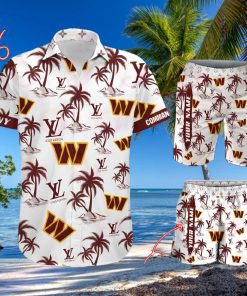 NFL Washington Commanders Louis Vuitton Logo Pattern Hawaiian Shirt & Shorts