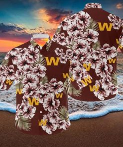 NFL Washington Football Team Hibiscus Flower 3D Hawaiian Shirt For Fans Gift