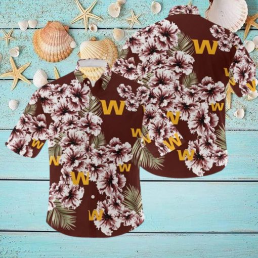 NFL Washington Football Team Hibiscus Flower 3D Hawaiian Shirt For Fans Gift