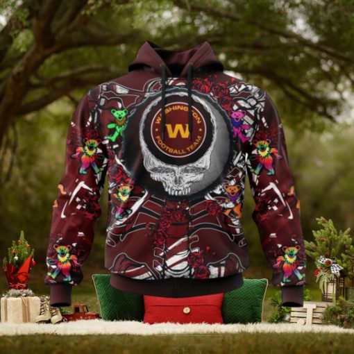 NFL Washington Football Team Mix Grateful Dead, Personalized Name & Number Specialized Concepts Kits 3D Hoodie