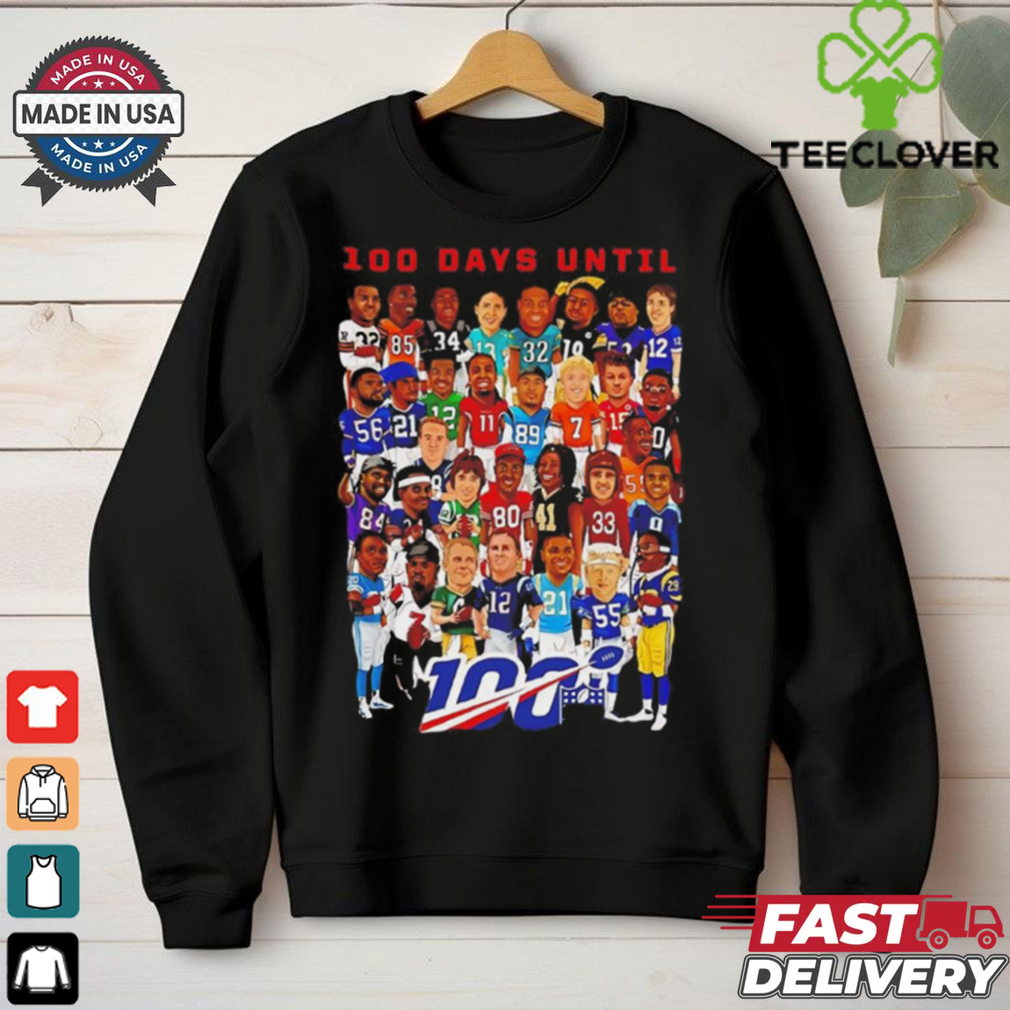 NFL football players 100 day until vintage shirt NFL football players 100 day until vintage shirt