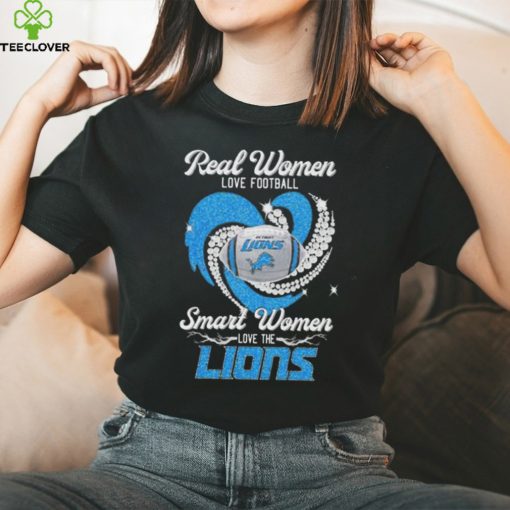 NFL real women love football smart women love the Detroit Lions football heart 2023 hoodie, sweater, longsleeve, shirt v-neck, t-shirt