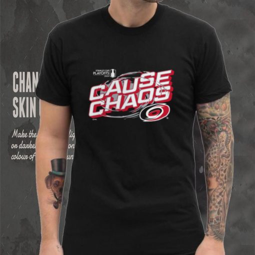 NHL Adult Carolina Hurricanes Cause Chaos Black T Shirt