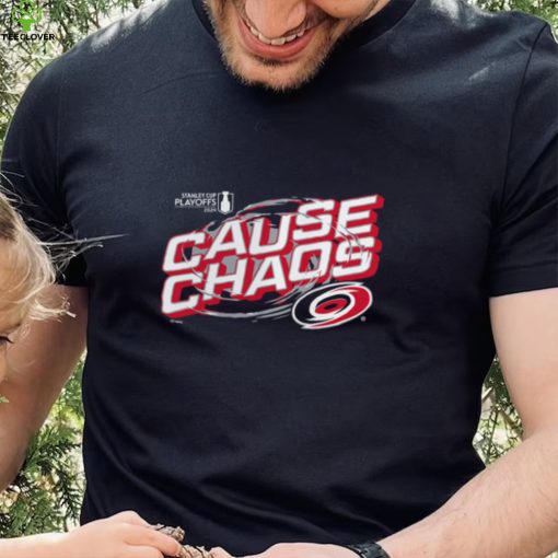 NHL Adult Carolina Hurricanes Cause Chaos Black T Shirt