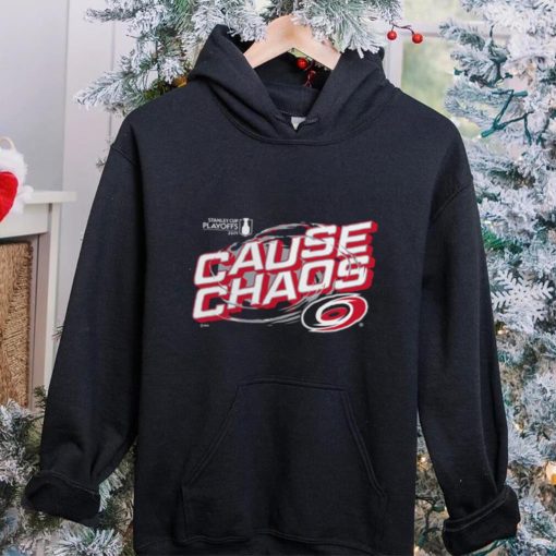 NHL Adult Carolina Hurricanes Cause Chaos Black T Shirt