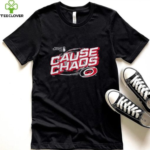 NHL Adult Carolina Hurricanes Cause Chaos Black T Shirt