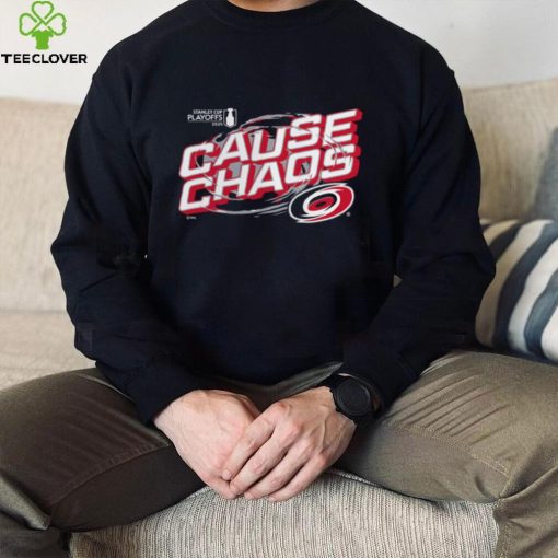 NHL Adult Carolina Hurricanes Cause Chaos Black T Shirt