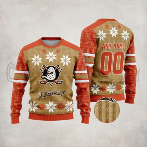 NHL Anaheim Ducks Custom Ugly Sweater For Christmas