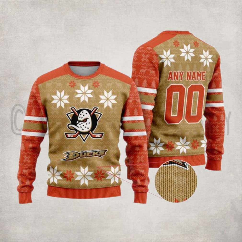 NHL Anaheim Ducks Custom Ugly Sweater For Christmas NHL Anaheim Ducks Custom Ugly Sweater For Christmas