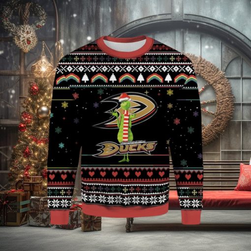 NHL Anaheim Ducks Funny Grinch Ugly Christmas Sweater