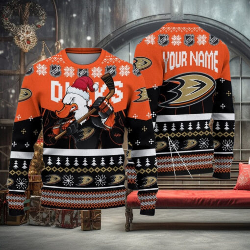 NHL Anaheim Ducks Mascot Ugly Sweater For Christmas
