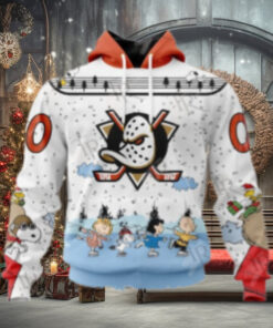 NHL Anaheim Ducks Special Peanuts Ice Skating Design Hoodie