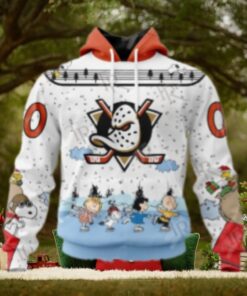 NHL Anaheim Ducks Special Peanuts Ice Skating Design Hoodie