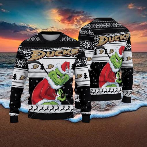 NHL Anaheim Ducks Ugly Sweater Grinch Christmas Sweater