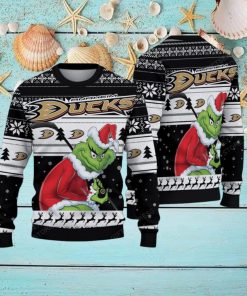 NHL Anaheim Ducks Ugly Sweater Grinch Christmas Sweater
