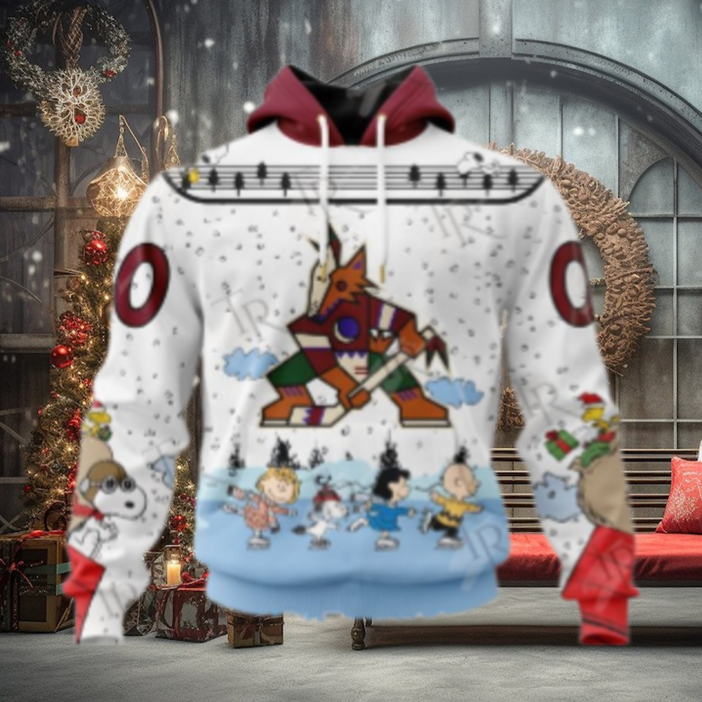 NHL Arizona Coyotes Special Peanuts Ice Skating Design Hoodie NHL Arizona Coyotes Special Peanuts Ice Skating Design Hoodie