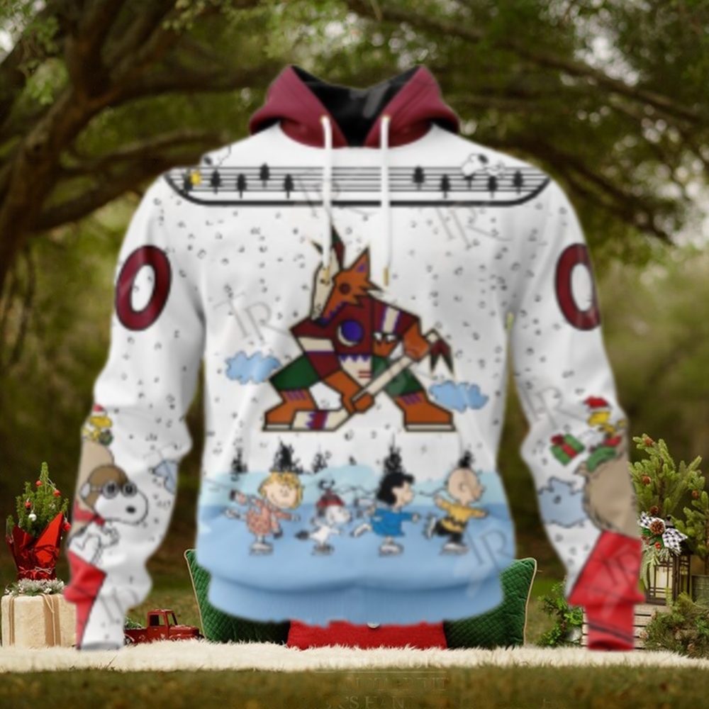 NHL Arizona Coyotes Special Peanuts Ice Skating Design Hoodie NHL Arizona Coyotes Special Peanuts Ice Skating Design Hoodie