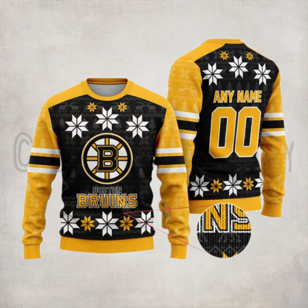 NHL Boston Bruins Custom Ugly Sweater For Christmas NHL Boston Bruins Custom Ugly Sweater For Christmas