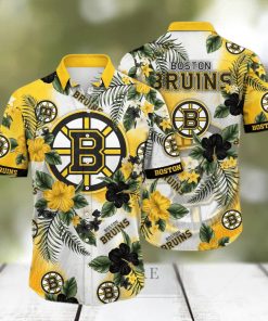 NHL Boston Bruins Hawaiian Shirt Hibiscus Flowers Pattern Beach Gift For Friend