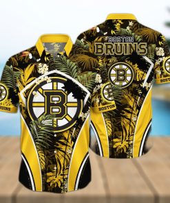 NHL Boston Bruins Hawaiian Shirt Palm Leaves Pattern Best Beach Gift