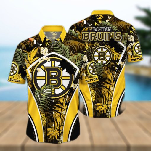 NHL Boston Bruins Hawaiian Shirt Palm Leaves Pattern Best Beach Gift