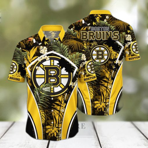 NHL Boston Bruins Hawaiian Shirt Palm Leaves Pattern Best Beach Gift