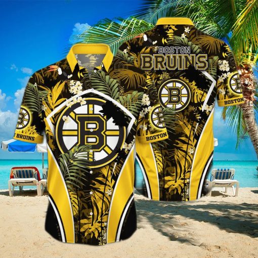 NHL Boston Bruins Hawaiian Shirt Palm Leaves Pattern Best Beach Gift