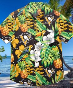 NHL Boston Bruins Mens Floral Tropical Button Up Shirtfloral Tropical Button Up Shirt