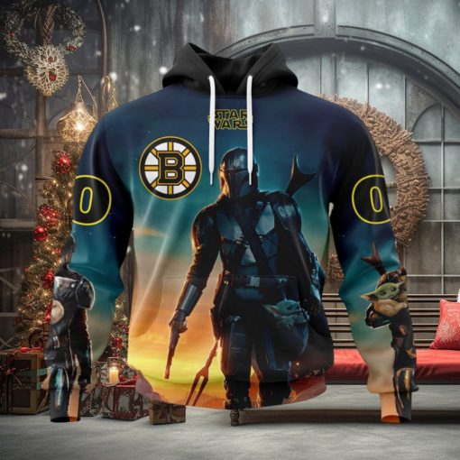 NHL Boston Bruins Special Star Wars The Mandalorian Design Hoodie
