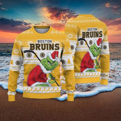 NHL Boston Bruins Ugly Sweater Grinch Christmas Sweater