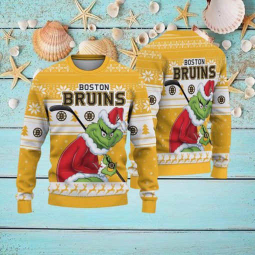 NHL Boston Bruins Ugly Sweater Grinch Christmas Sweater