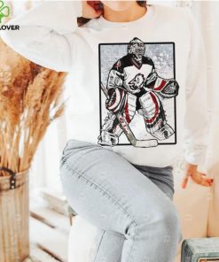 NHL Buffalo Sabres ice hockey Ryan Miller cartoon in white shirt 2 NHL Buffalo Sabres ice hockey Ryan Miller cartoon in white shirt