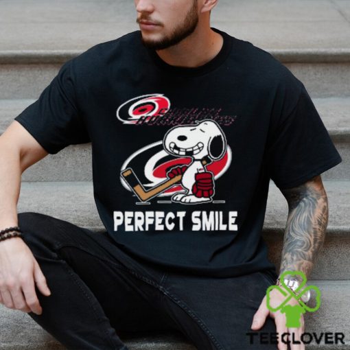 NHL Carolina Hurricanes Snoopy Perfect Smile The Peanuts Movie Hockey T Shirt
