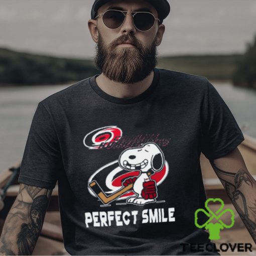 NHL Carolina Hurricanes Snoopy Perfect Smile The Peanuts Movie Hockey T Shirt