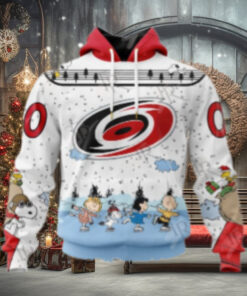 NHL Carolina Hurricanes Special Peanuts Ice Skating Design Hoodie