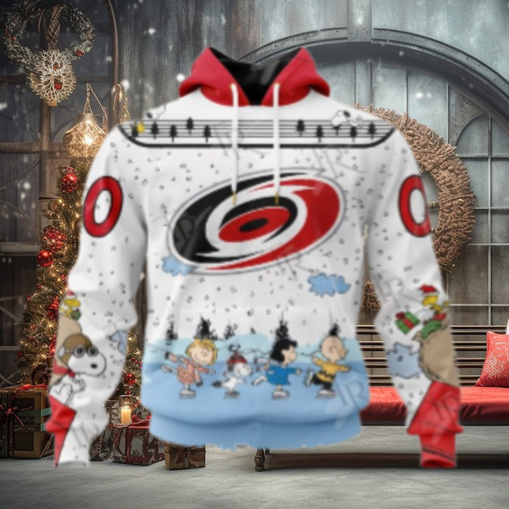 NHL Carolina Hurricanes Special Peanuts Ice Skating Design Hoodie NHL Carolina Hurricanes Special Peanuts Ice Skating Design Hoodie