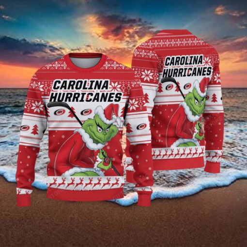NHL Carolina Hurricanes Ugly Sweater Grinch Christmas Sweater