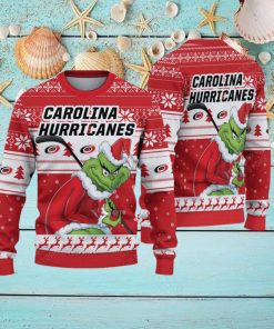 NHL Carolina Hurricanes Ugly Sweater Grinch Christmas Sweater