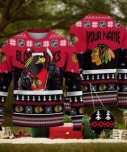 NHL Chicago Blackhawks Mascot Ugly Sweater For Christmas