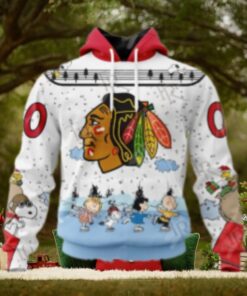 NHL Chicago Blackhawks Special Peanuts Ice Skating Design Hoodie