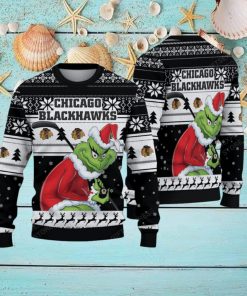 NHL Chicago Blackhawks Ugly Sweater Grinch Christmas Sweater