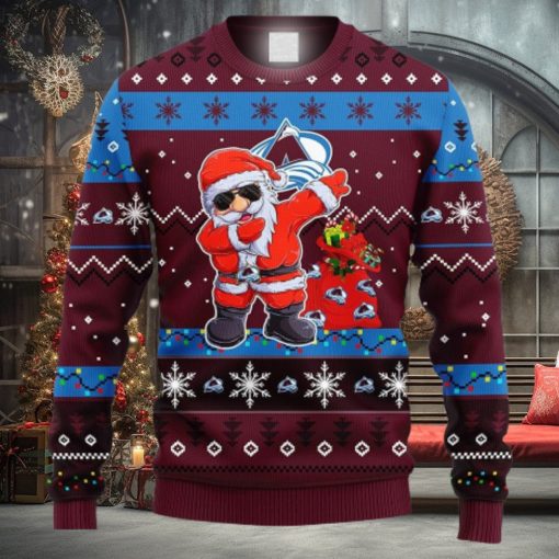 NHL Colorado Avalanche Dabbing Santa Claus Ideas Logo Ugly Christmas Sweater For Fans