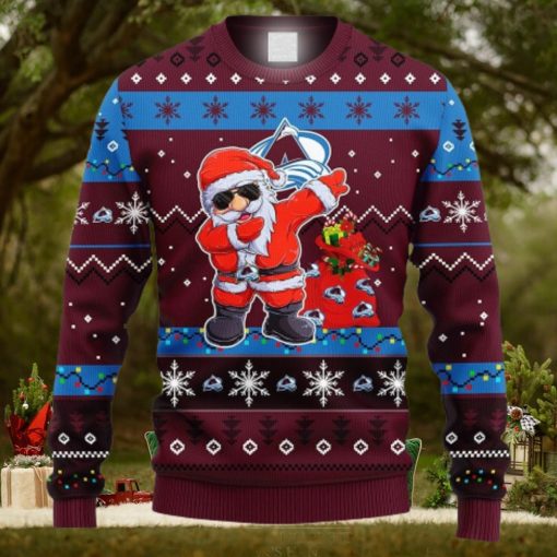 NHL Colorado Avalanche Dabbing Santa Claus Ideas Logo Ugly Christmas Sweater For Fans