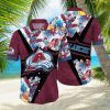NHL Colorado Avalanche Hawaiian Shirt Flamingo And Palm Leaves Gift For Beach Vacation hawaiian shirt
