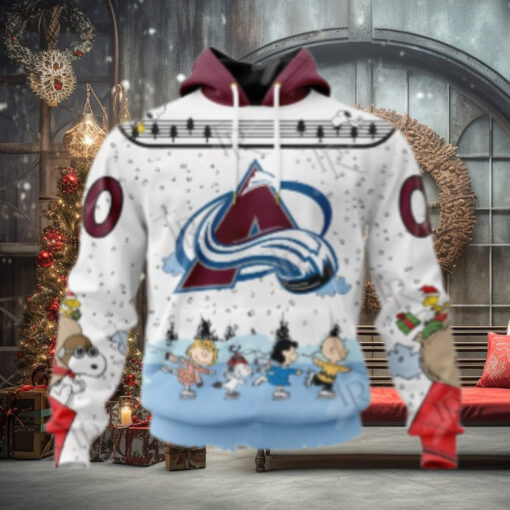NHL Colorado Avalanche Special Peanuts Ice Skating Design Hoodie