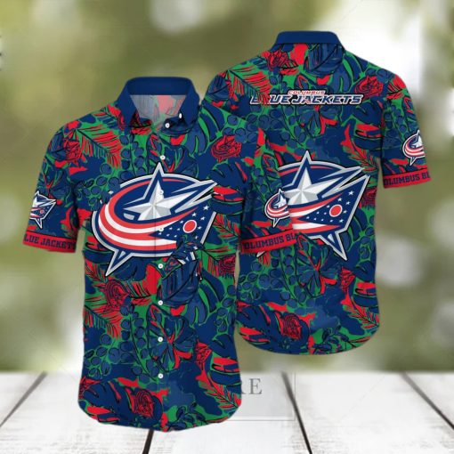 NHL Columbus Blue Jackets Hawaiian Shirt Practical Beach Gift