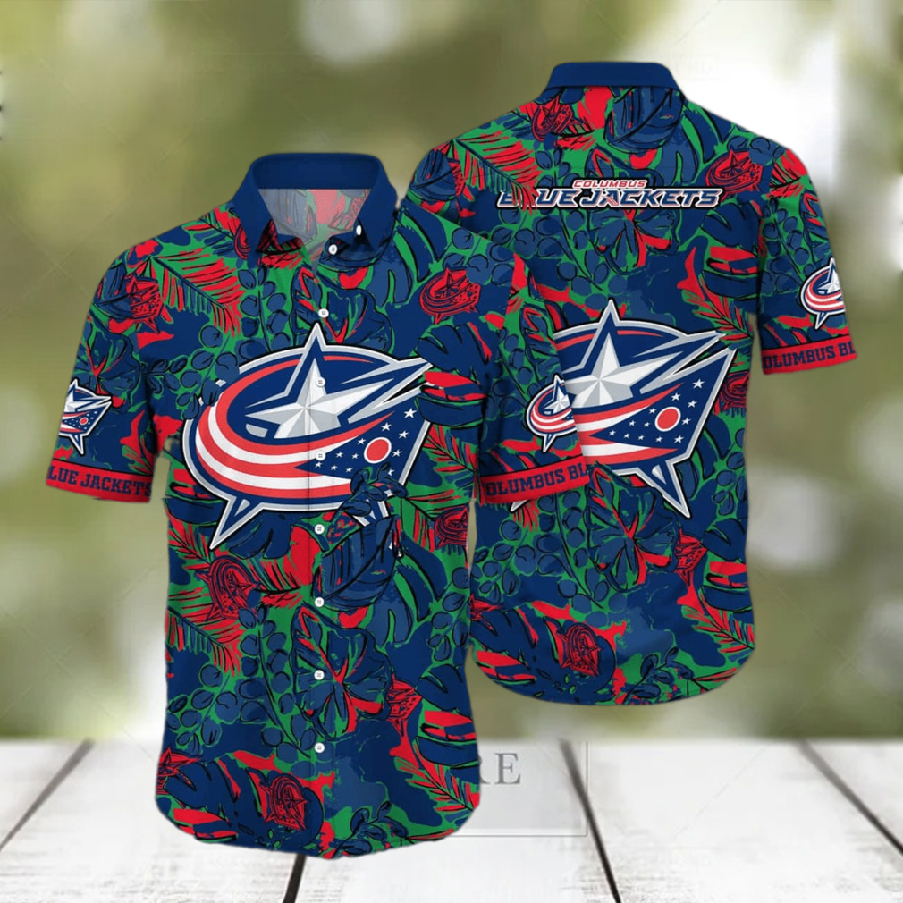 NHL Columbus Blue Jackets Hawaiian Shirt Practical Beach Gift NHL Columbus Blue Jackets Hawaiian Shirt Practical Beach Gift