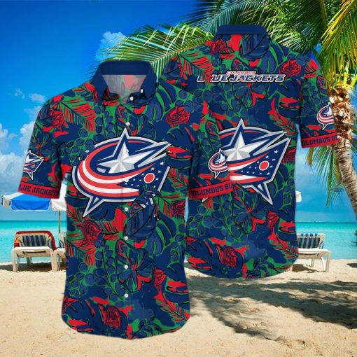 NHL Columbus Blue Jackets Hawaiian Shirt Practical Beach Gift