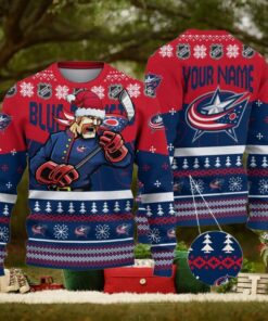 NHL Columbus Blue Jackets Mascot Ugly Sweater For Christmas