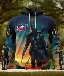 NHL Columbus Blue Jackets Special Star Wars The Mandalorian Design Hoodie